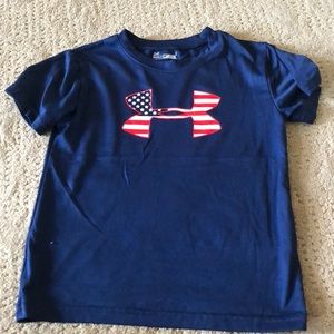 Under armor boys red white and blue t shirt
